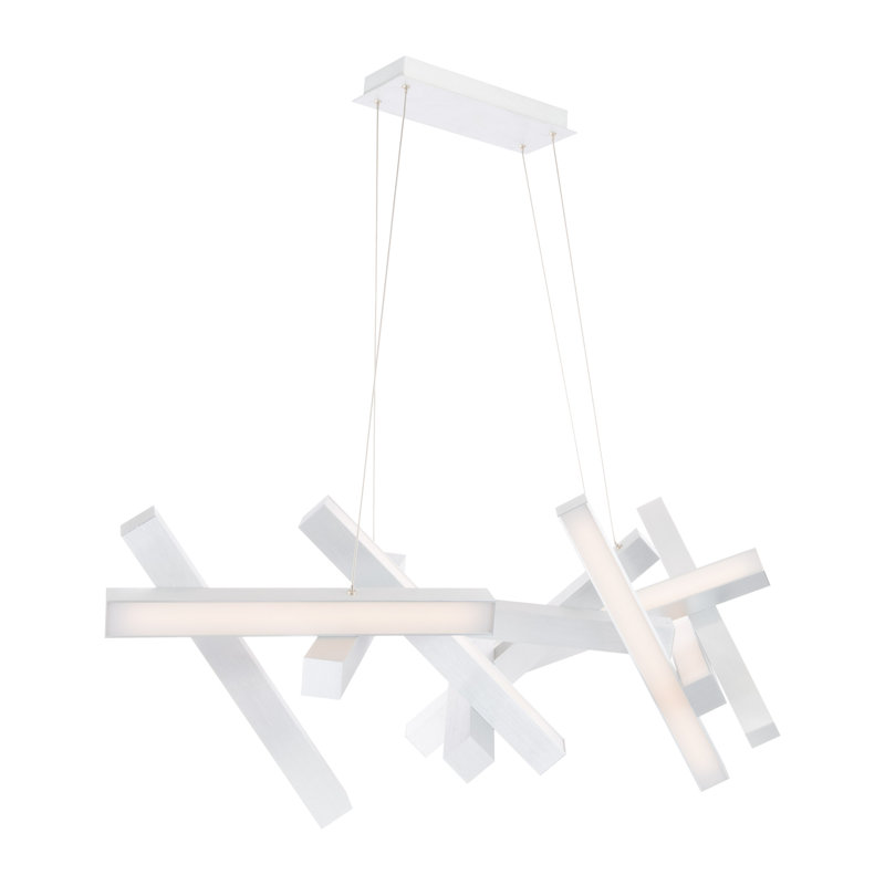 Chaos Unique Geometric LED Chandelier, Brushed Aluminum
