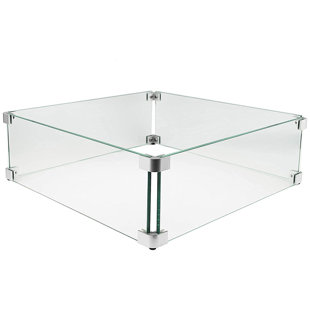 21'' Square Glass Fire Pit Accessory