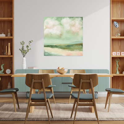 Art mural de paysage côtier contemporain minimaliste abstrait à marée basse