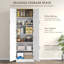 Garde-manger autoportant 67 po, armoire de rangement à 4 portes avec tablettes réglables, armoire de cuisine avec portes et tablettes, blanc vieilli