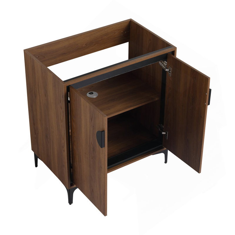 Meuble-lavabo autoportant 30 po, 2 portes, armoire de salle de bain avec cadre en bois d'ingénierie (armoire seulement)