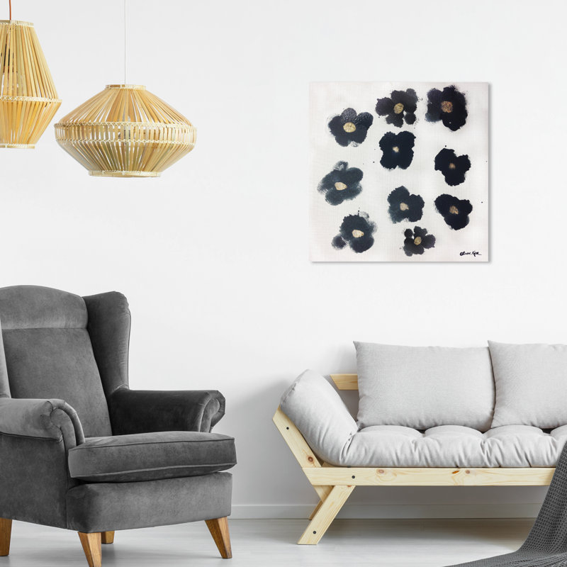 Coco's Gold Camellias - Graphic Art, 20" H x 20" W, Wrapped Canvas, No Mat