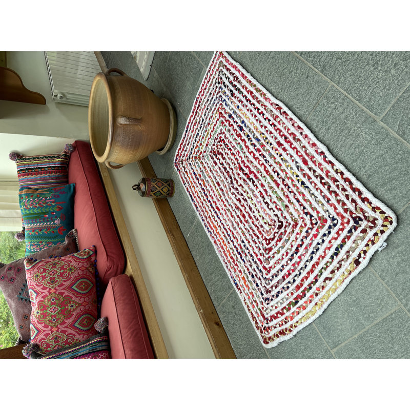 Manzer Striped Hand Woven Area Rug, Rectangle 60 x 90cm
