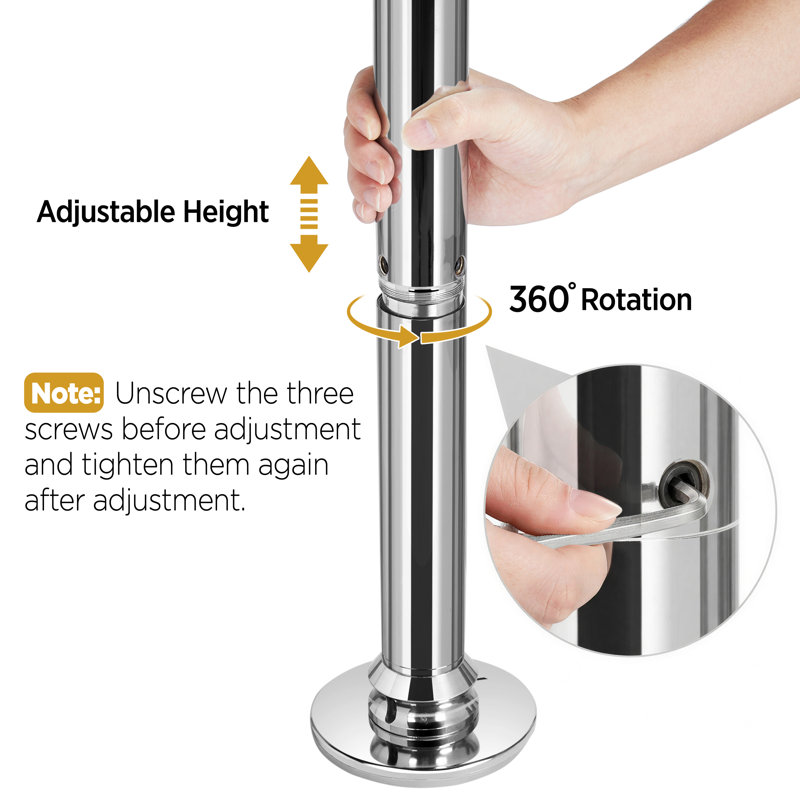 45mm Portable Detachable Dance Pole, Silver