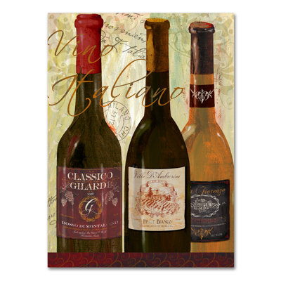 « vino italiano », reproduction d’impression sur toile tendue
