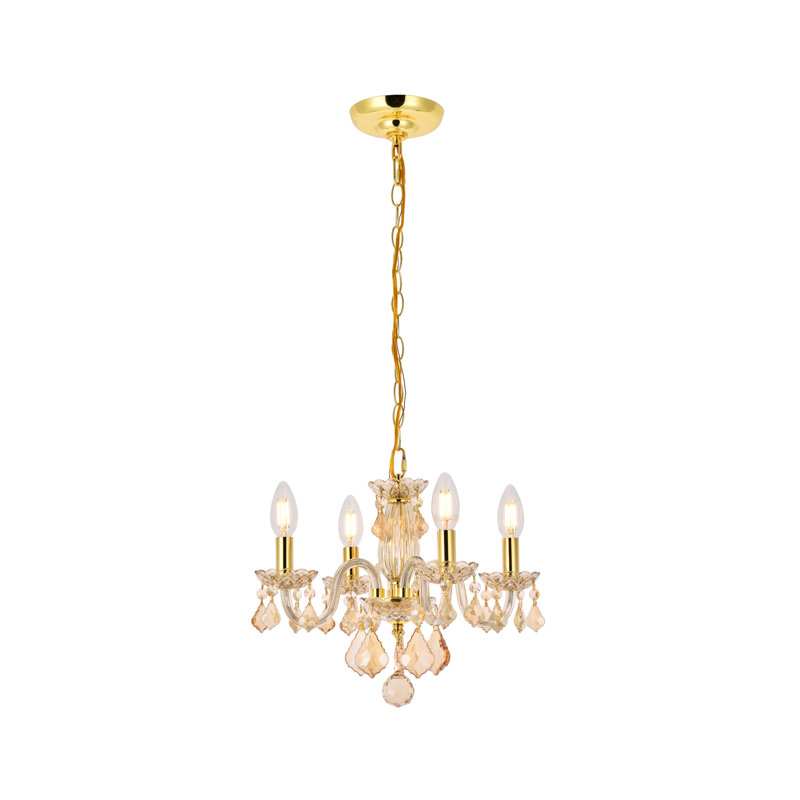 Jaquelin 4 - Light Dimmable Classic / Traditional Chandelier, Golden Shadow