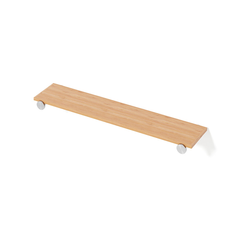 Haliee Oak Solid Wood Floating Shelf, Brown