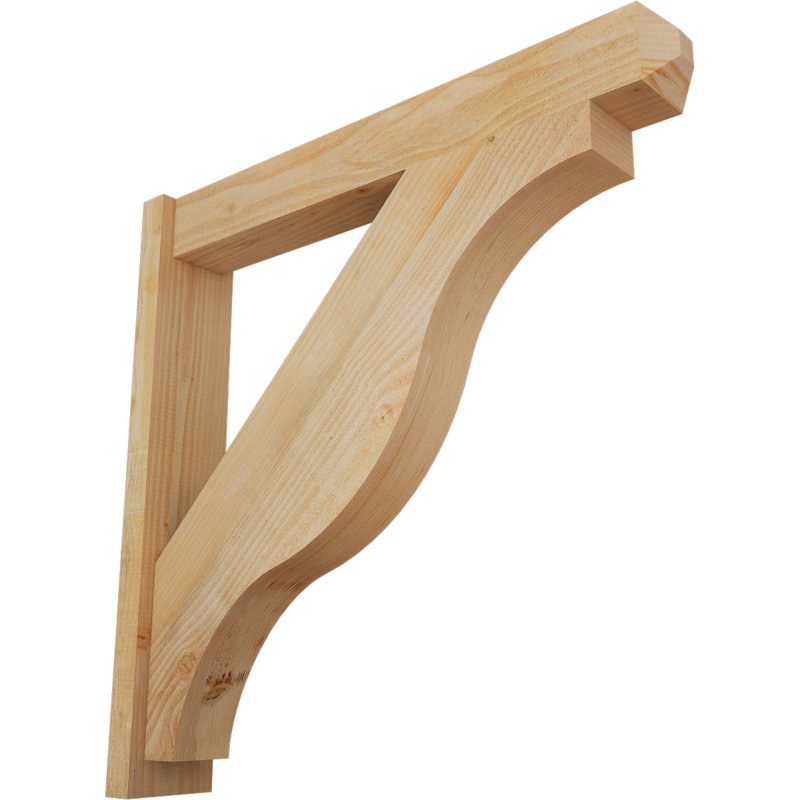 Persienne en bois rustique Funston Craftsman, Sapin Douglas de 6 po (sciage brut), P 36 po x H 36 po