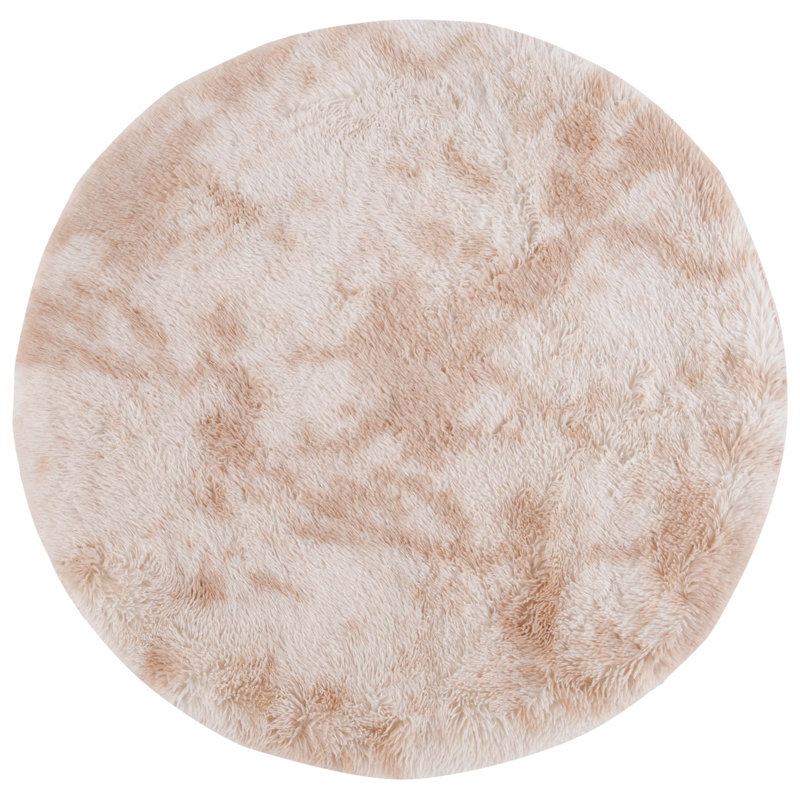 Tapis à poil long abstrait Zarrius Performance, Rond 4 pi