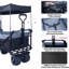 Chariot pliable avec chariot de 140 L pliable avec auvent amovible, chariot pliant avec roues pour tout terrain avec frein, chariot pliable avec sac isotherme, pour le camping-123115786