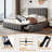 4Ft6 Double Velvet Upholstered Platform Bed Frame With Adjustable Channel Tufted Headboard, With 4 Storage Drawers No Box Spring Needed (No Mattress)-112231731
