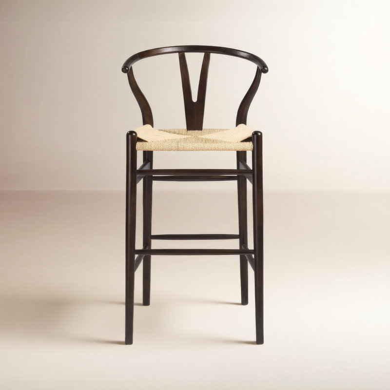 Tabouret de bar / de comptoir en bois massif Fairbanks, Tabouret de bar (siège d'une hauteur de 30,3 po), Noyer, Naturel