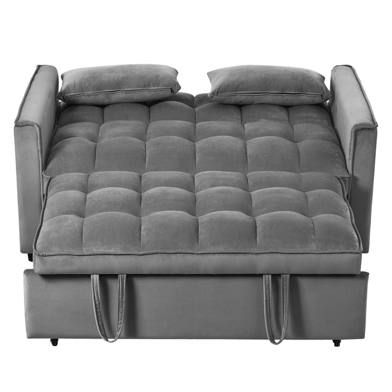 Lit gigogne multifonctionnel avec poches de rangement latérales, 31.1" H x 52.75" W x 33.46" D, Grey