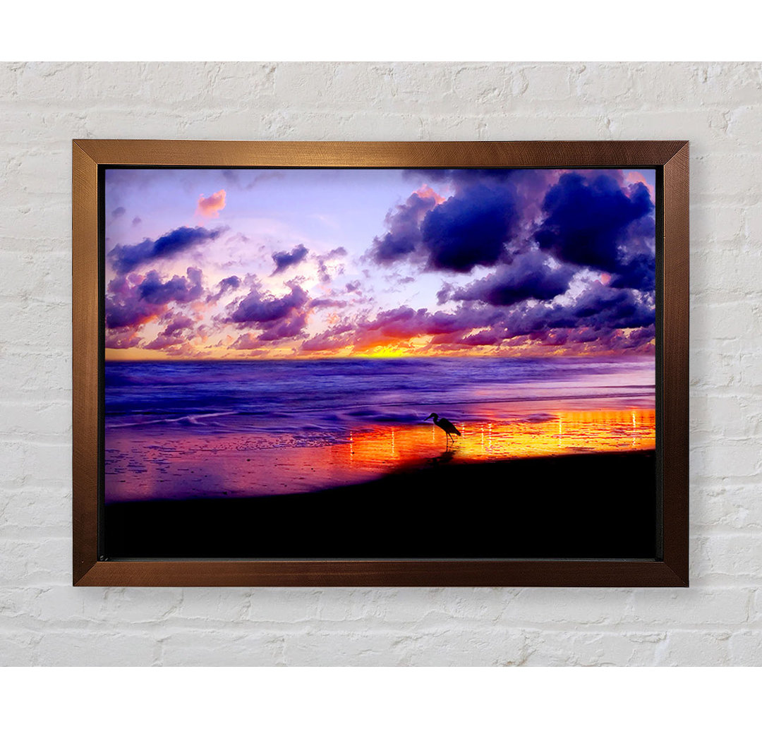 Gerahmtes Leinwandbild Blazing Ocean Sunset