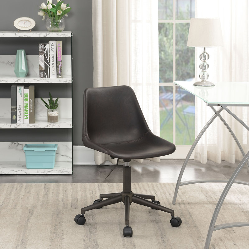 Chaise de bureau rembourrée et réglable Brun Ralston