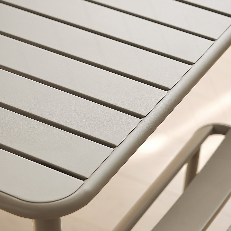 Table de salle à manger d'extérieur Sera, Blanc rétro