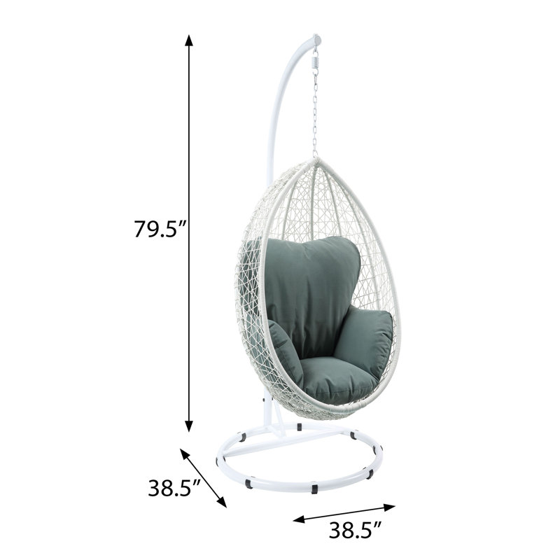 Fauteuil à œufs Schœbeck avec support, Vert, Blanc