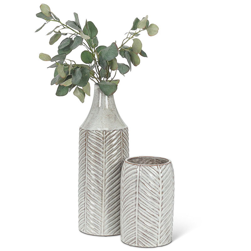Vase de table en grès 7 "Whitewash