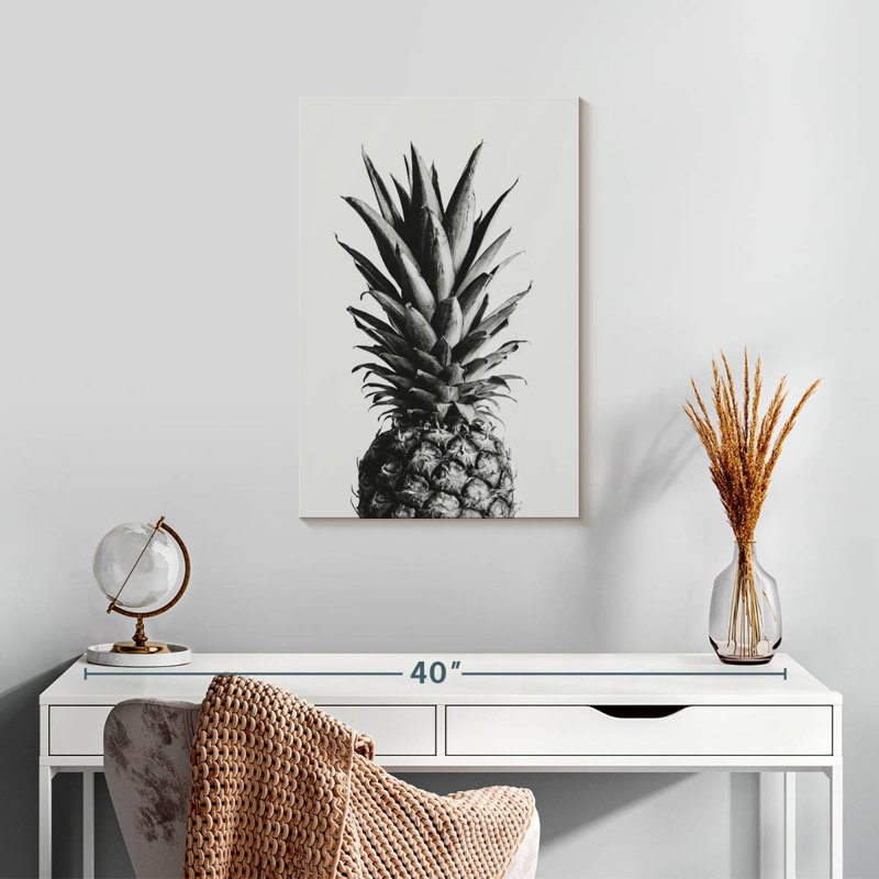 Yarlin Pineapple Black And White I, 24" H x 16" W