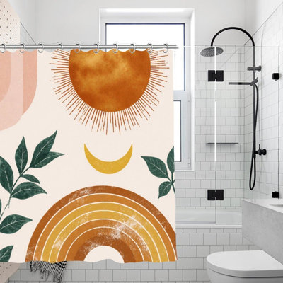 Rideaux de douche soleil et lune, 71 x 71