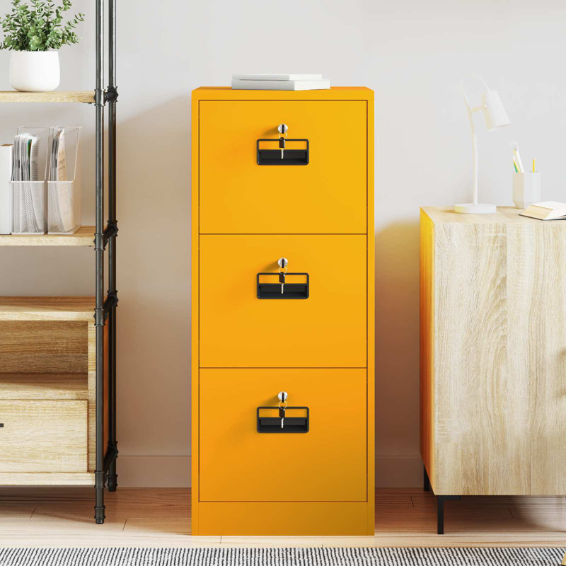 Storage Cabinet, Mustard Yellow