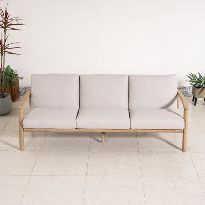 Canapé d'extérieur en aluminium de 82 po pour 3 personnes avec coussin moelleux