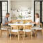 Ensemble de table de salle à manger, table de salle à manger extensible ronde avec base en métal, 4 chaises à structure en bois