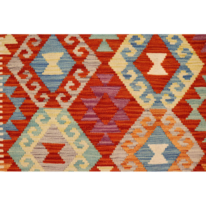 Tapis beige / bleu / doré en laine noué à la main Gloristine