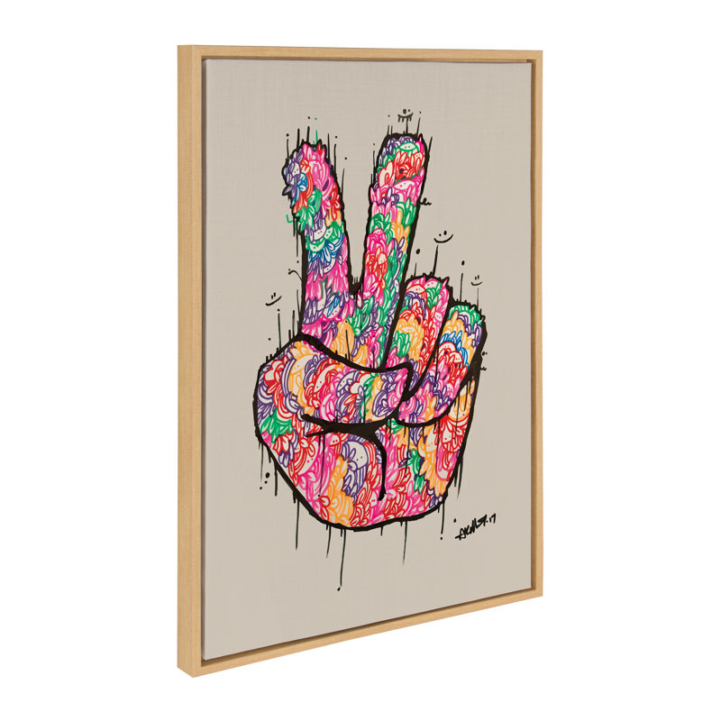 Impression sur toile encadrée, "Peace sign" par Arm of Casso