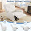 Fauteuil inclinable pivotant à 360 °, fauteuil inclinable manuel en lin pour chambre de bébé, salon, chambre à coucher et petits espaces-1556240825
