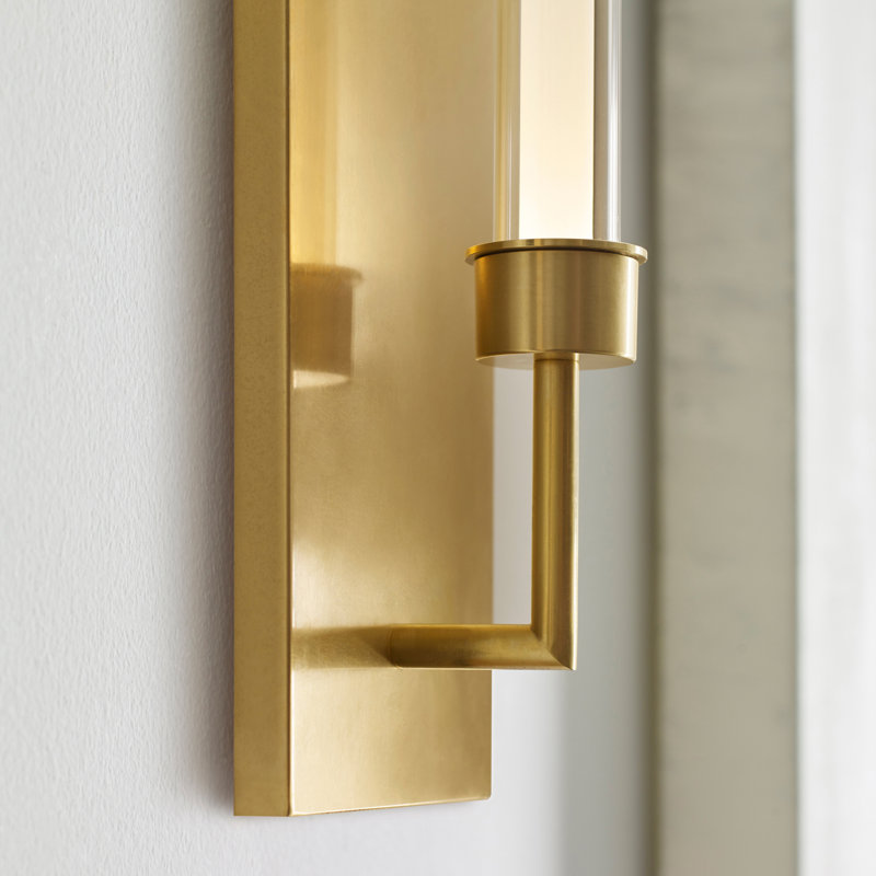 Linger 1 - Light LED Armed Sconce, Natural Brass