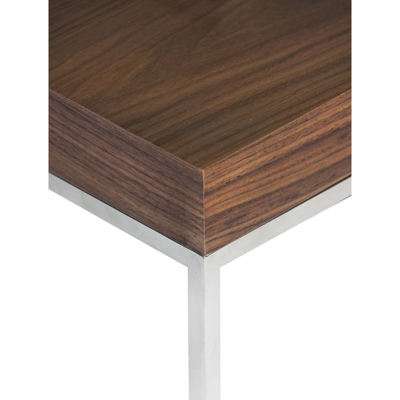 Fred Frame End Table- Modern Square Accent End Table - Wood End Table - for Living Room, Bedroo, or Office - Walnut Brown Side Table