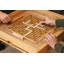 Table de jeu Sharnetta rustique avec plateau en verre amovible