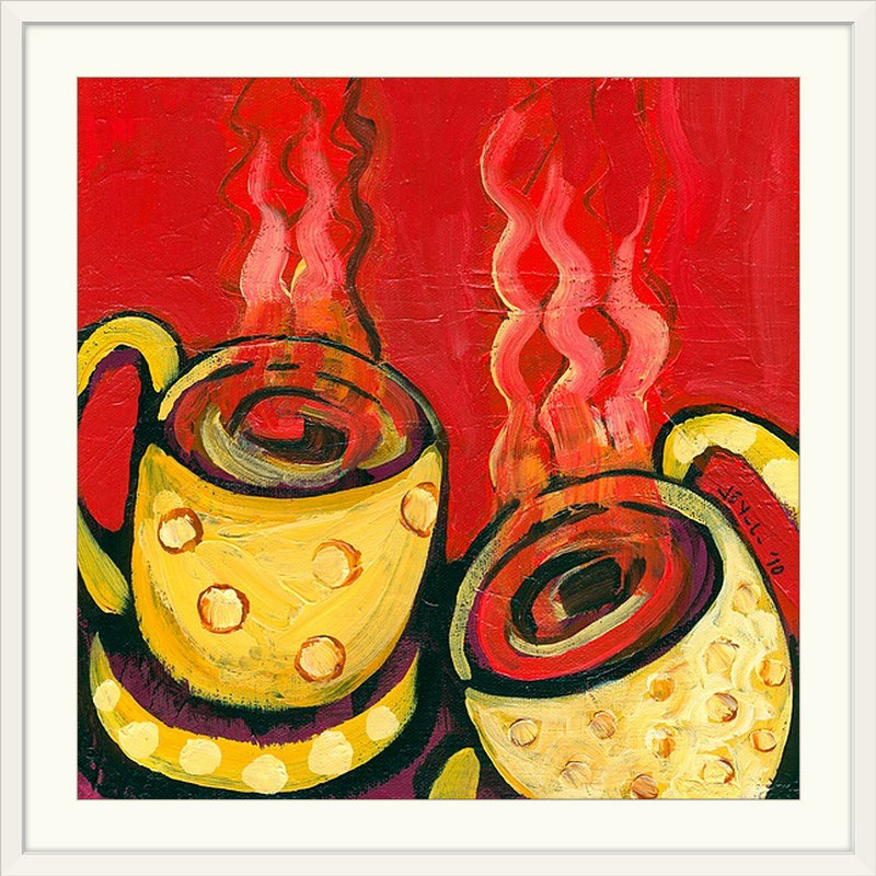 Nolani «A Steaming Romance» - reproduction, H 32 po x l 32 po x P 1 po, Cadre blanc