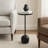 Modern Metal 25"H Drink Table in Black Finish with Round Top Accent Table