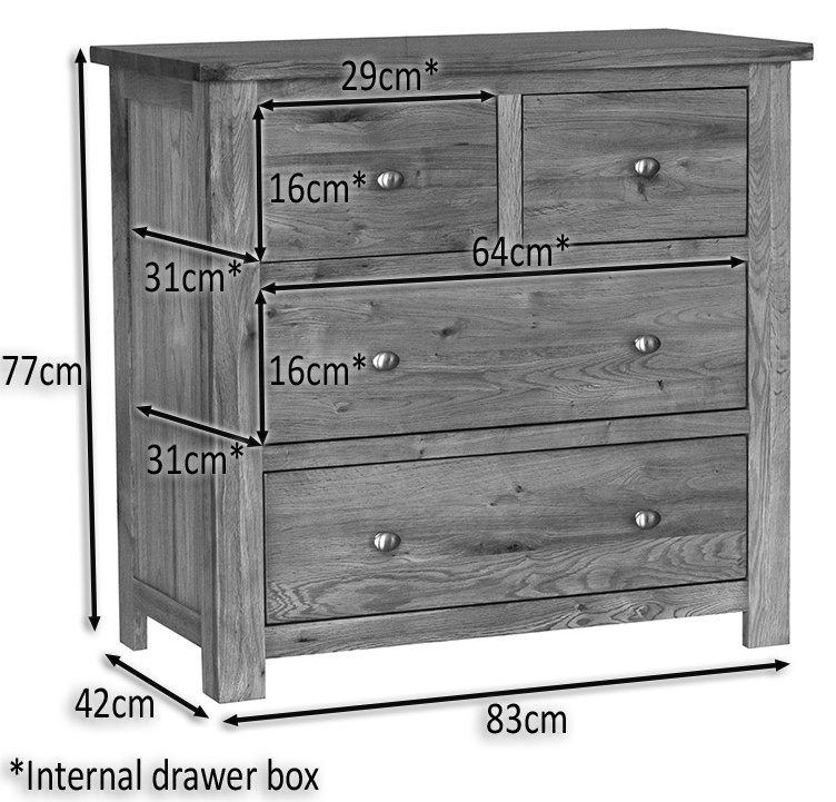 Ellis Solid Wood 83cm W 4 - Drawer Chest of Drawers