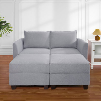 Canapé moderne avec 2 repose-pieds Sighmund