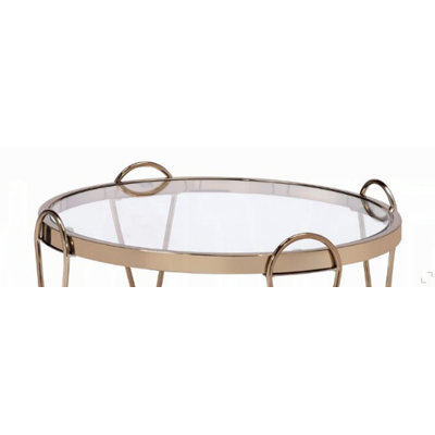 Table de bout à finition miroir et champagne