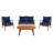 Ariarna Acacia 4 - Person Patio Conversation Set with Cushions-2077513824