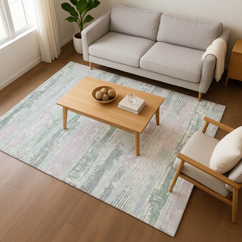 Premium Machine Washable Slesnick AMF1665 Stripes Rug, Rectangle 2'6" x 3'10"