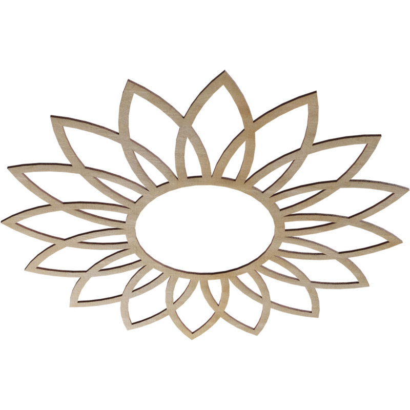 Médaillon de plafond en bois Daisy, H 36 po x l 36 po x P 0,25 po, Noyer blanc
