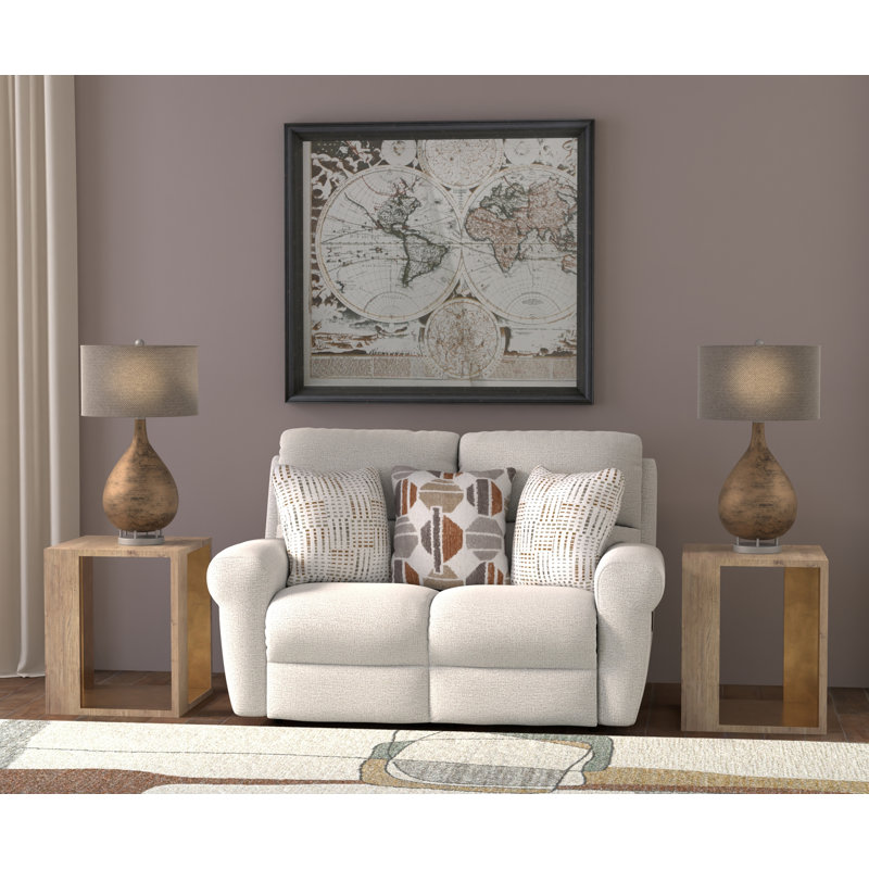 Sikorski Lay Flat Reclining Loveseat, Ivory, Power 