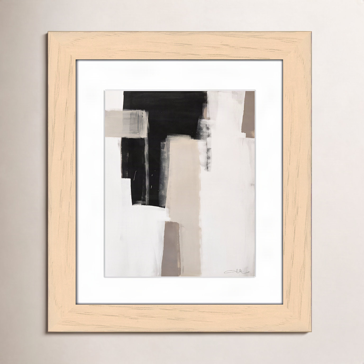 Calvin "Earth Scapes I" Print, 16.5" H x 14.5" W x 1.25" D, Natural Cube Frame Matted