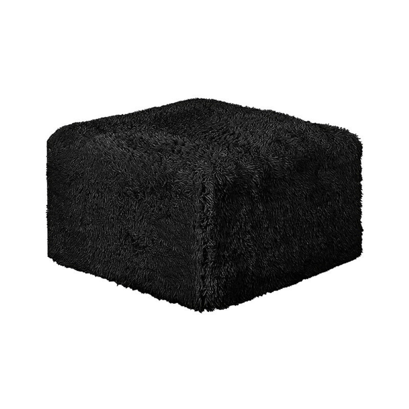 Repose-pieds modulaire Appi, mousse compressée, fausse fourrure noire 27 po, Noir