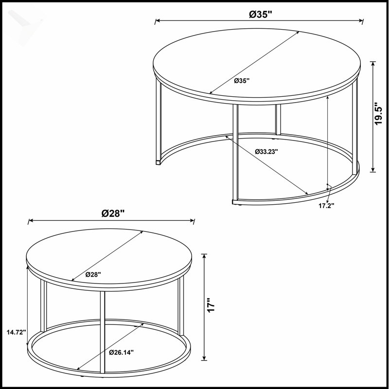 Table basse gigogne 2 pièces Hanover Grey, parfaite pour les intérieurs modernes