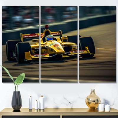 «Speedway Formule Car Rush I», ensemble de reproductions d'art en métal