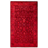 Overdyed Hand-Knotted Wool Modern-Contemporary Pink Area Rug 3' 1" x 5' 3"