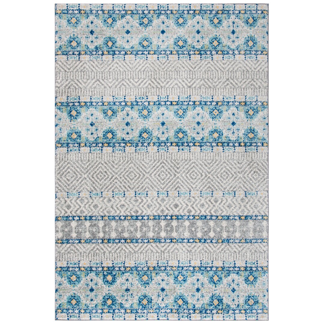 Teppich Tabb in Grau/Blau