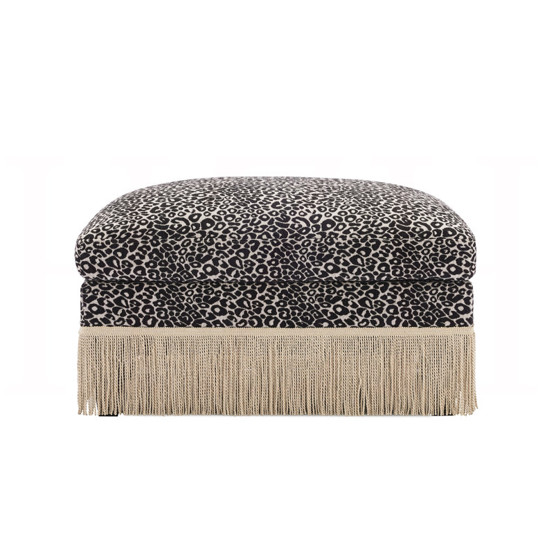Repose-pieds en chenille léopard, noir kaki, Khaki;Black