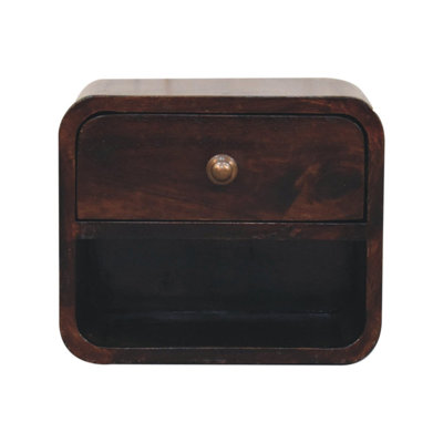 Artisan Furniture Solid Wood Mini Wall Mounted Bedside With Open Slot by Loon Peak